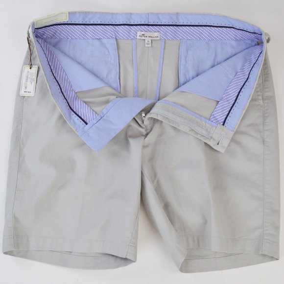 NEW Peter Millar Mens Shorts Golf Light Grey Twill - Picture 5 of 11